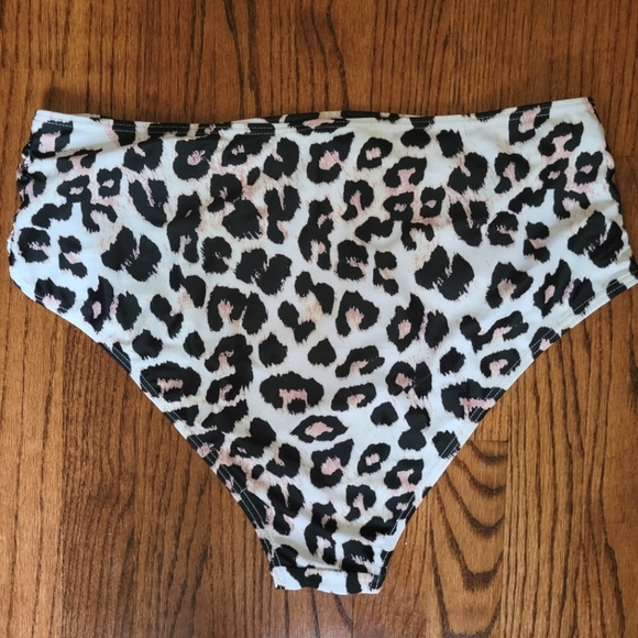 Leopard Print High-Waisted Bikini Bottoms - Picture 3 of 9
